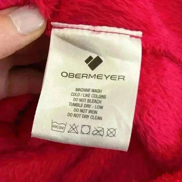 Obermeyer Girl’s XL Bright Pink Fleece 1/4 zip - Picture 8 of 9